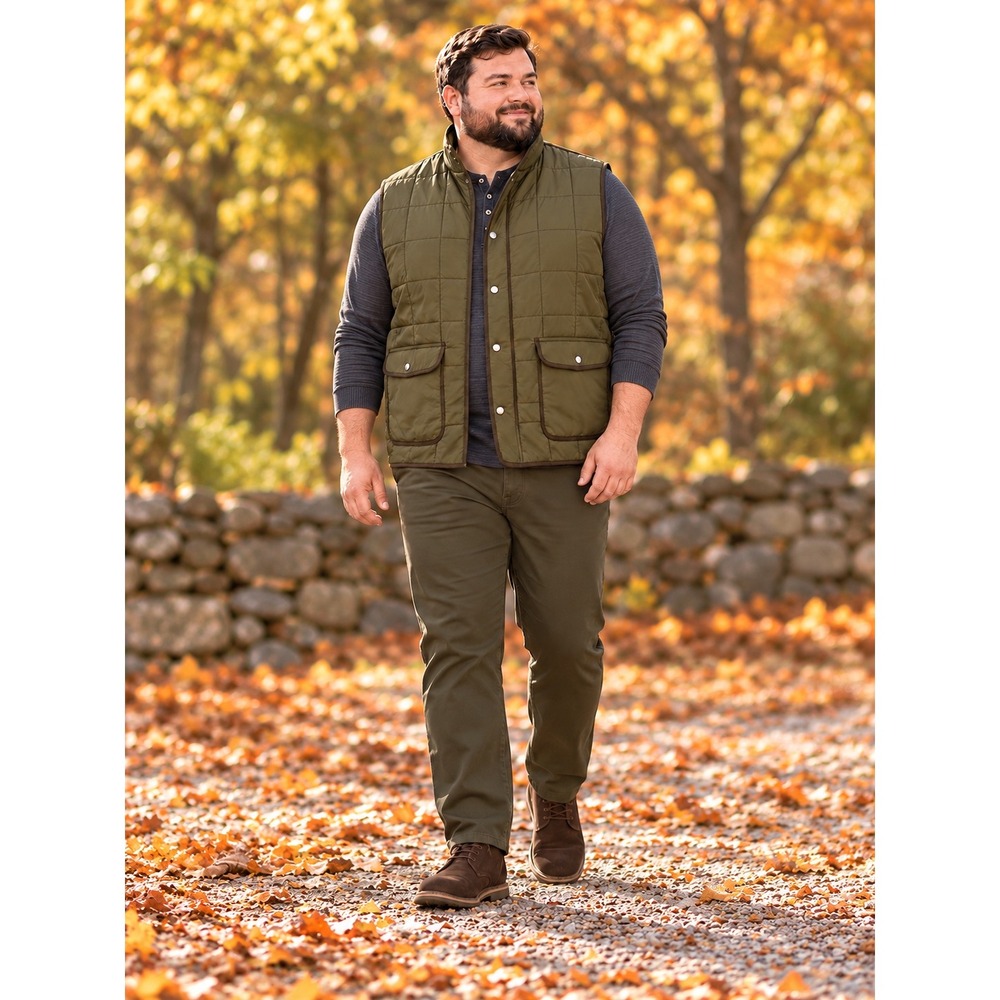Mutual Weave 4XL Olive Green Quilted Utility Vest with Snap Pockets